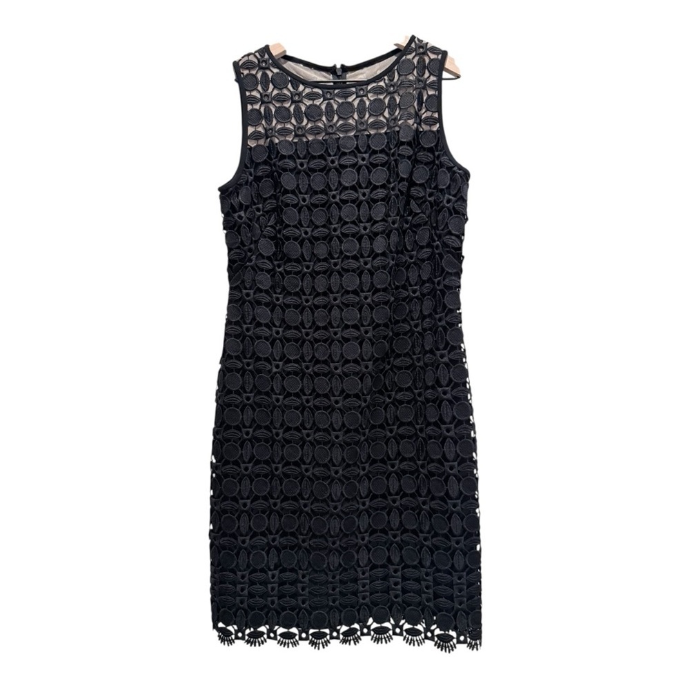 Lauren Ralph Lauren Black Lace Overlay Sleeveless Sheath Dress Size 12